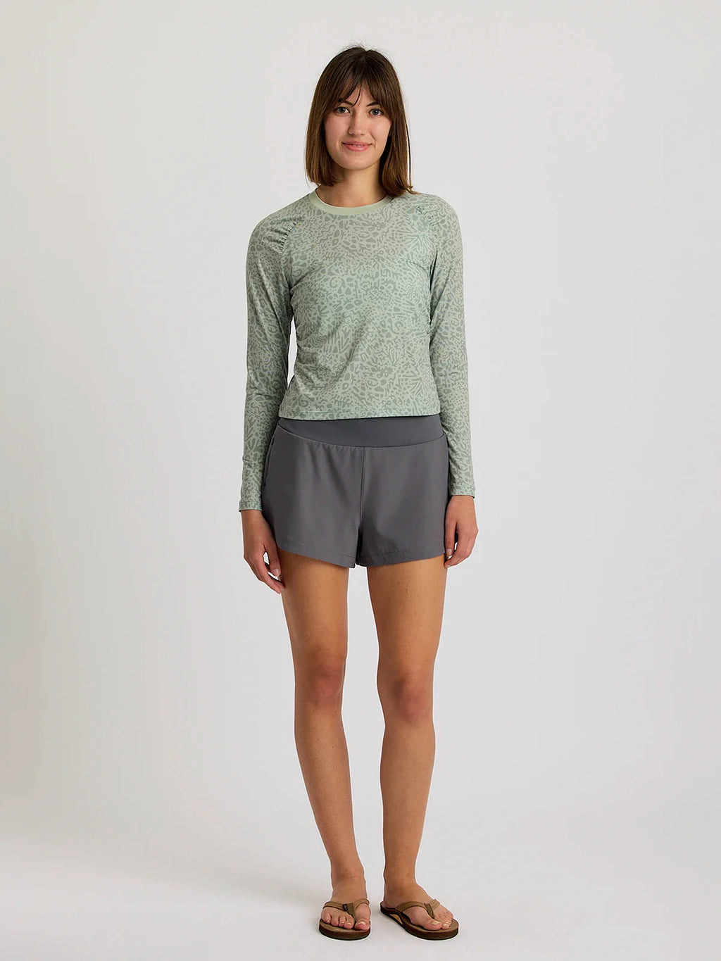 Women's Elevate Lightweight Fitted Long Sleeve - Drifter Print Desert Sage