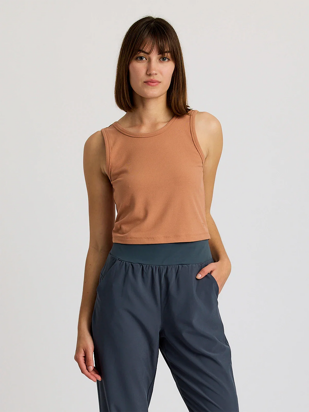 Women's Ribbed Bamboo Tank - Canyon Clay