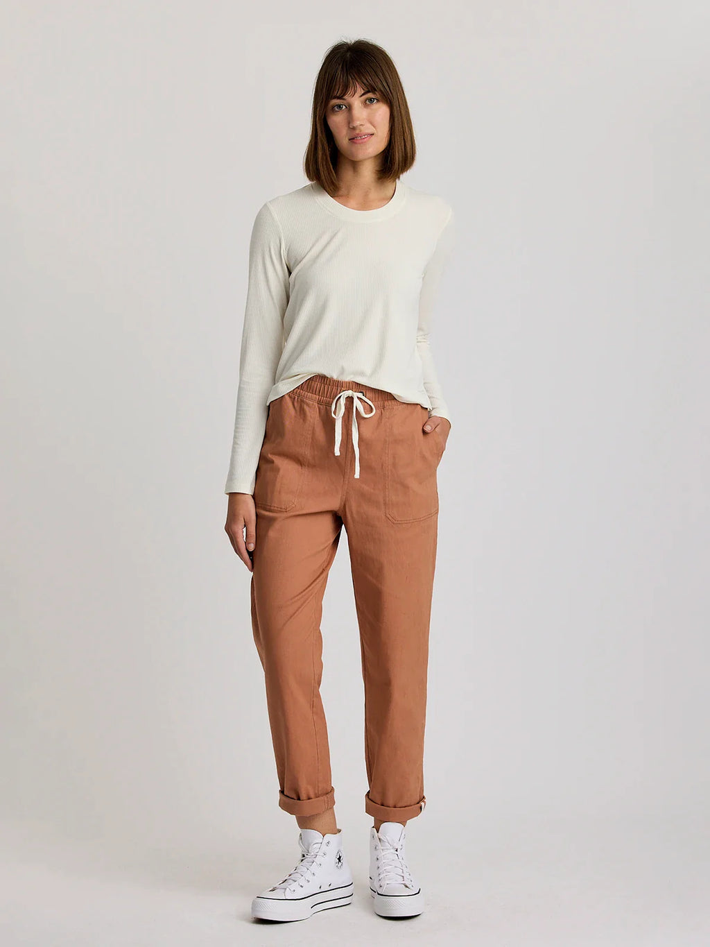 Women's Ribbed Bamboo Long Sleeve - Sea Salt