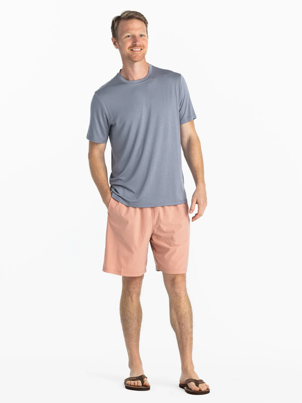Men's Breeze Short – 8" - Orange Dusk