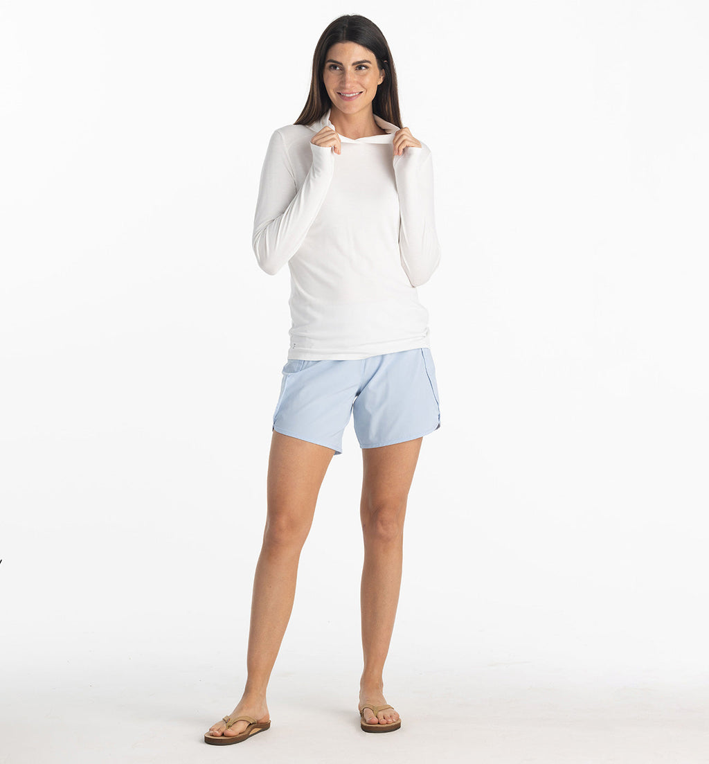 Women's Bamboo-Lined Breeze Short – 6" - Clear Sky