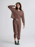 Women's Waffle Long Sleeve Henley - Fig