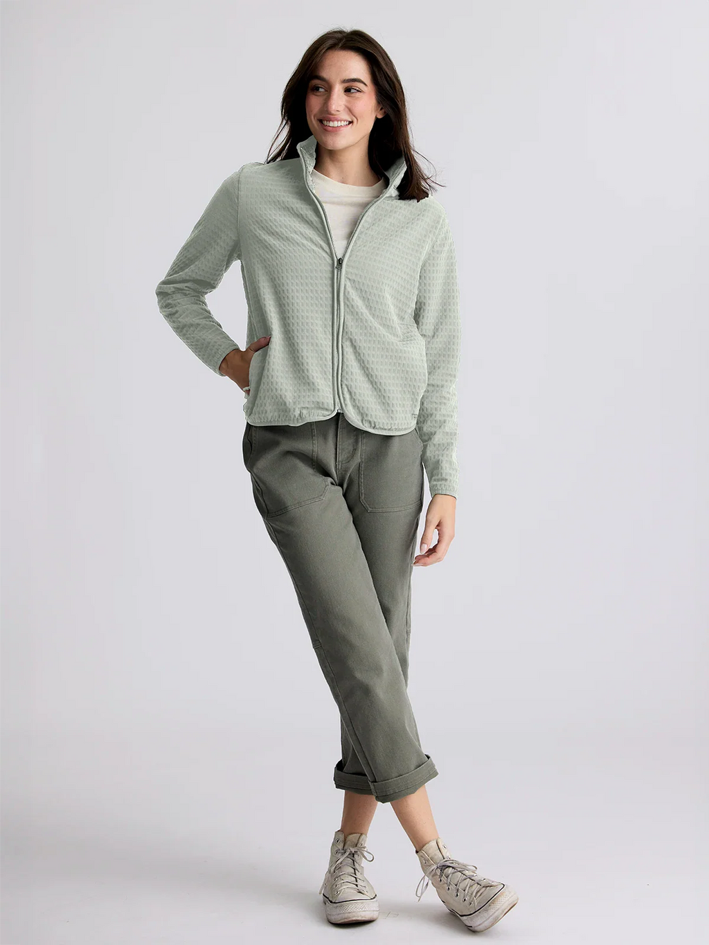 Women's Gridback Fleece Jacket - Desert Sage