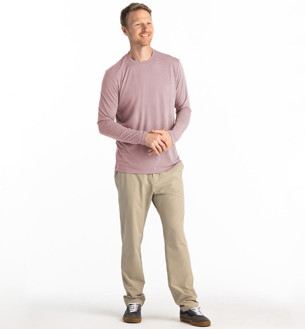 Men's Bamboo Shade Long Sleeve - Heather Adobe Red