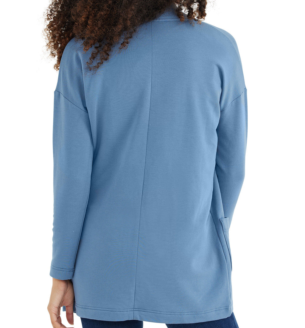 Women's Thermal Fleece Cardigan - Heron Blue